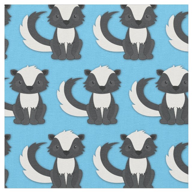 Tela Cute Skunks Kids Blue (De cerca)