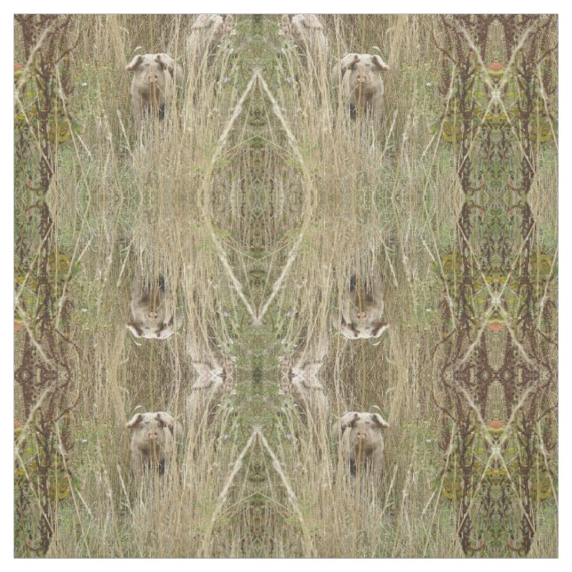 Tela Cute Spotty Pig Pattered Animal Craft Fabric (Retal)