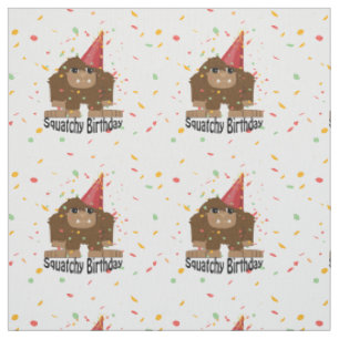 Tela Cute Squatchy Birthday Bigfoot