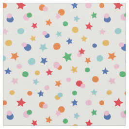 Tela Cute Stars and Dots confetti en blanco