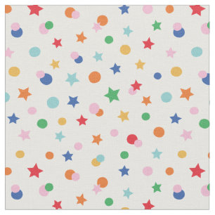 Tela Cute Stars and Dots confetti en blanco