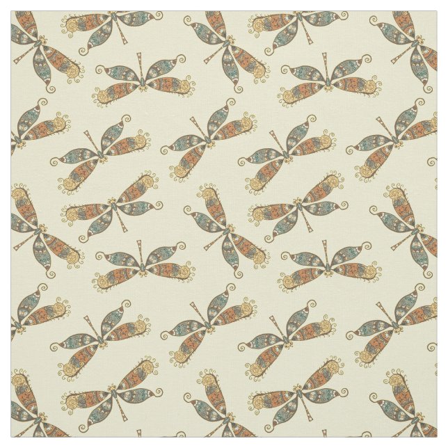 Tela Cute Whimsical Dragonfly Fabric Impreso (Retal)