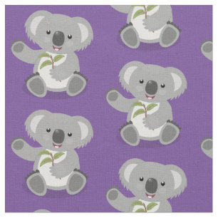 Tela Cuto feliz koala saludando al ilustracion personal