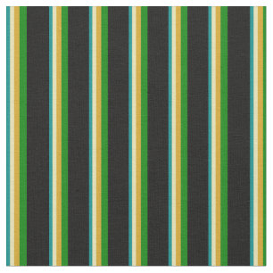 Tela Cyan oscuro, Tan, Goldenrod, Green y Black Lines
