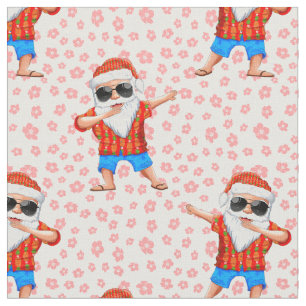 Tela Dabbing Beach Santa Claus en una camiseta de Aloha