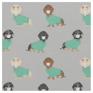 Tela Dachshund en gris crudo