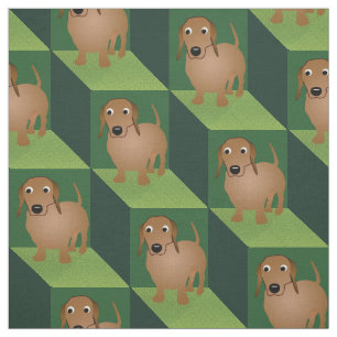 Tela Dachshund en los cubos verdes