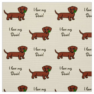 Tela Dachshund liso rojo 2
