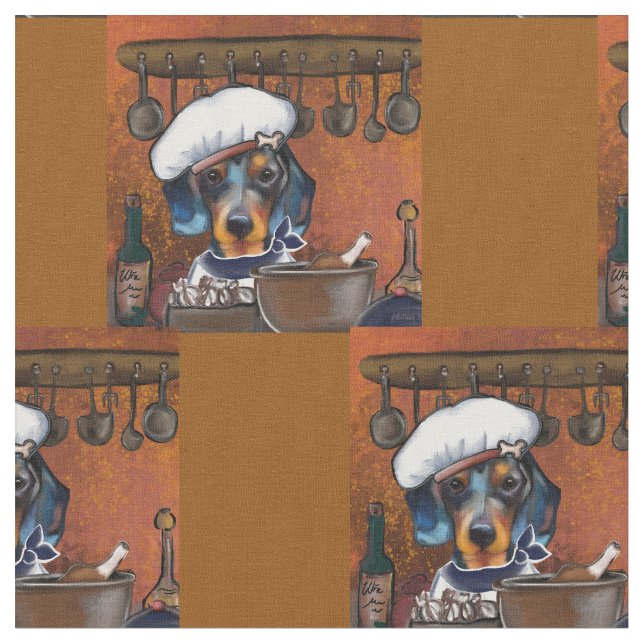 Tela Dachshund or perro salchicha (De cerca)