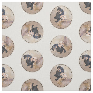 Tela Dachshund Pintando suavemente Arte de Perro Negro 