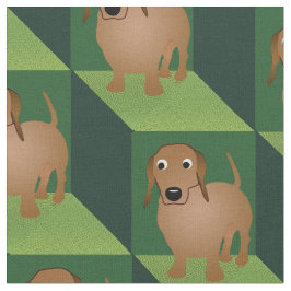 Tela Dachshund sobre los cubos verdes