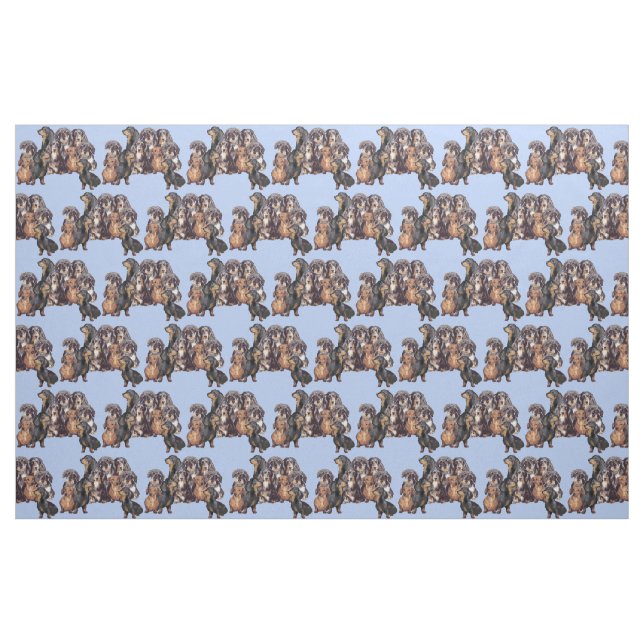 Tela Dachshunds en azul (Yarda)