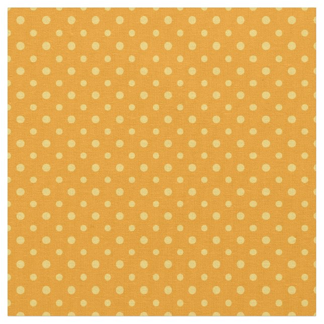 Tela Daffy-down Dillies Lunares Amarillos sobre Naranja (De cerca)