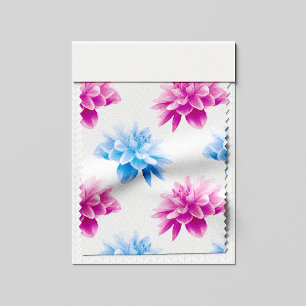 Tela Dahlia rosa, Dahla azul, patrón floral, flores