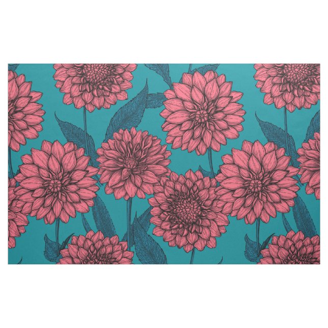 Tela Dahlias ("Cuarto gordo" (fat quarter))