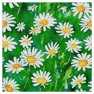 Tela Daisies acuarelas en un campo verde