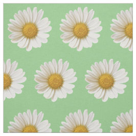 Tela Daisies blancos sobre la flor verde sabia