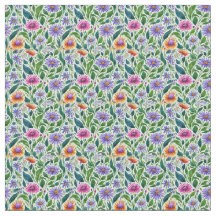 Daisies coloridos sobre el tejido verde