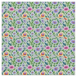 Tela Daisies coloridos sobre el tejido verde