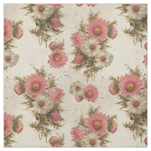 Tela Daisios blancos y rosados de época