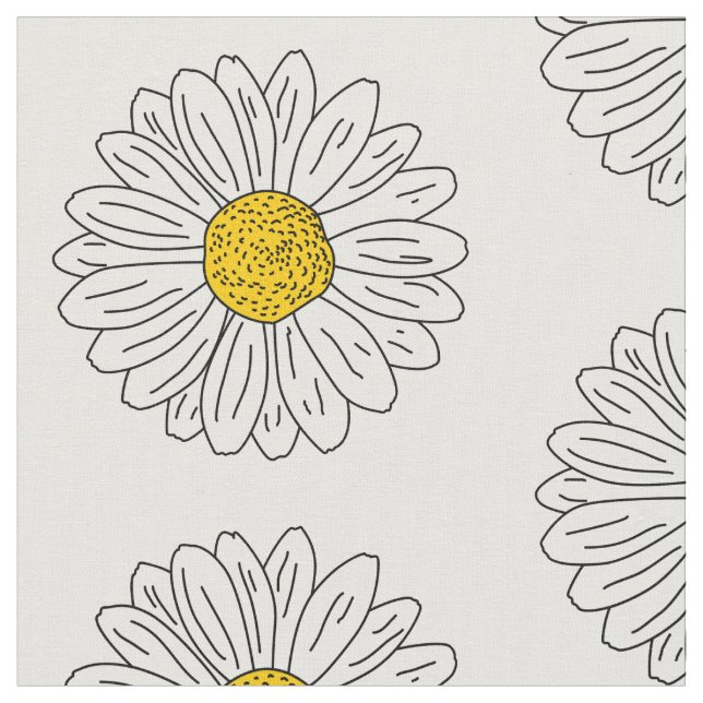 Tela Daisy Flower Hand (De cerca)