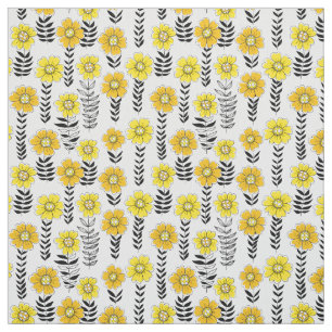 Tela Daisy garabatea en amarillo y negro