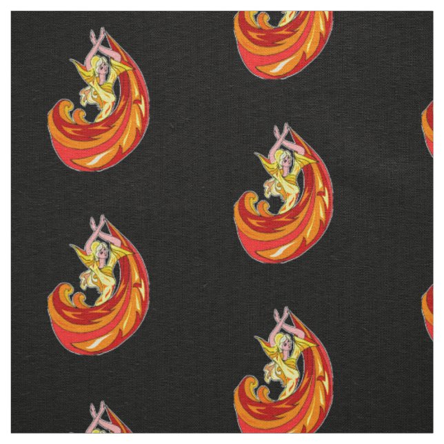 Tela Dama con vestido de fuego negro (Retal)