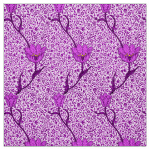 Tela Damascado de Tulipán Art Nouveau, Violeta y Orquíd
