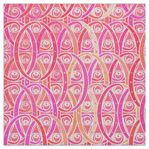Tela damasco árabe - tonos rosa coral