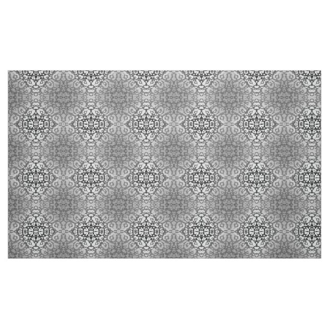 Tela Damasco blanco y negro del extracto del estampado ("Cuarto gordo" (fat quarter))