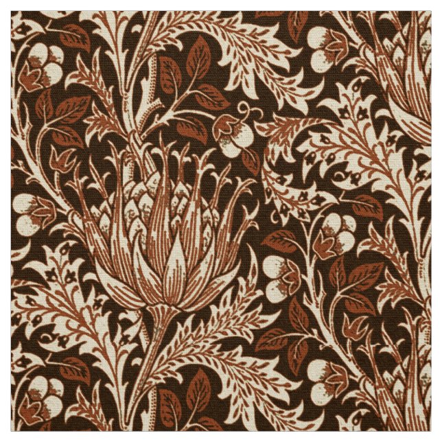 Tela Damasco, Brown y beige de William Morris (Retal)