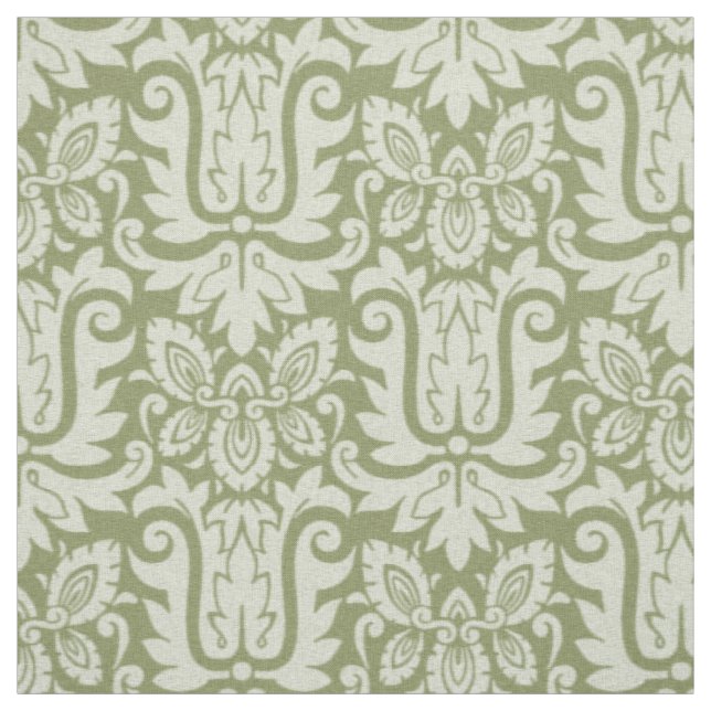 Tela Damasco de 1885, verde salvaje (Retal)