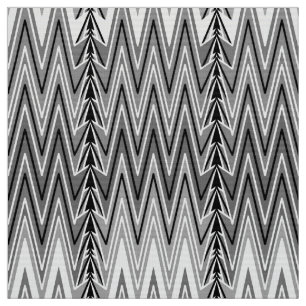 Tela Damasco de Chevron, gris, negro y blanco
