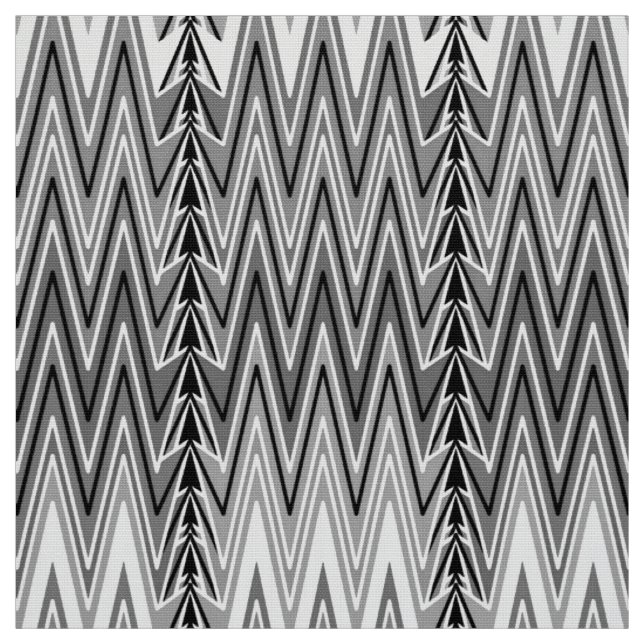 Tela Damasco de Chevron, gris, negro y blanco (Retal)