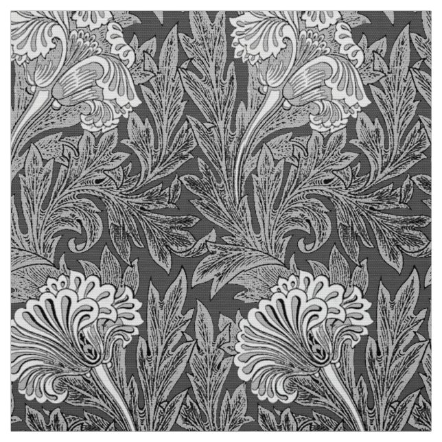 Tela Damasco de la flor, gris jacobeo/gris y blanco (Retal)