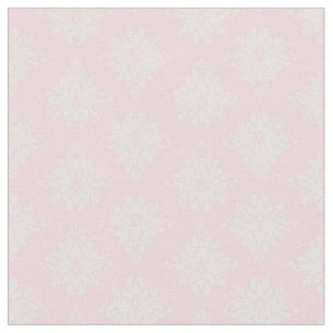 Tela Damasco de marfil sobre rosa claro