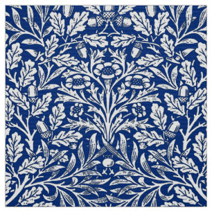 Tela Damasco de Nouveau del arte, azul de cobalto y