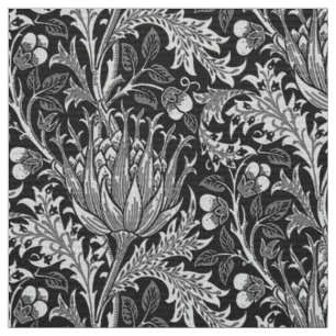 Tela Damasco de William Morris, gris oscuro