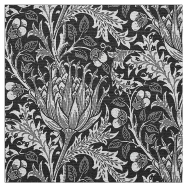 Tela Damasco de William Morris, gris oscuro (Retal)