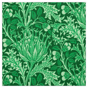Tela Damasco de William Morris, verde esmeralda