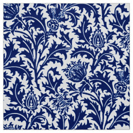 Tela Damasco del cardo de William Morris, azul de