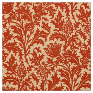 Tela Damasco del cardo de William Morris, mandarina