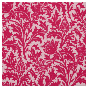 Tela Damasco del cardo de William Morris, rosa del