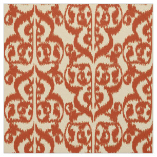 Tela Damasco del Moorish de Ikat - mandarina