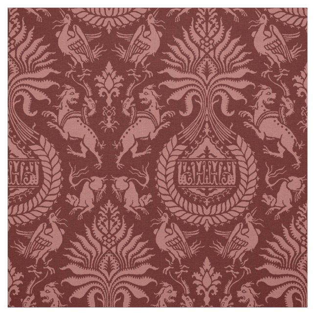 Tela Damasco del siglo XII con animales (Retal)