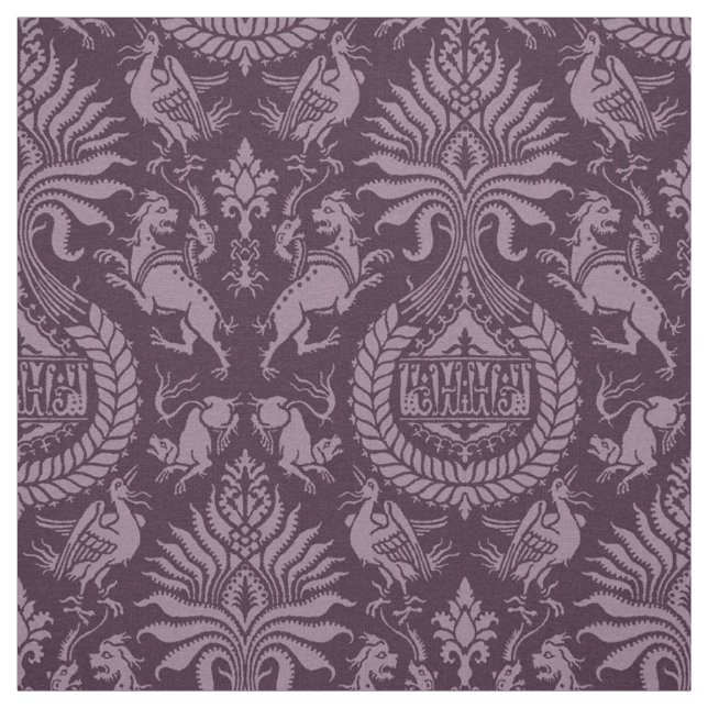 Tela Damasco del siglo XII con animales (Retal)