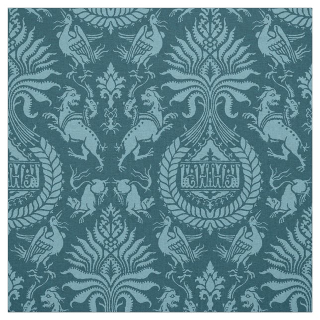 Tela Damasco del siglo XII con animales (Retal)