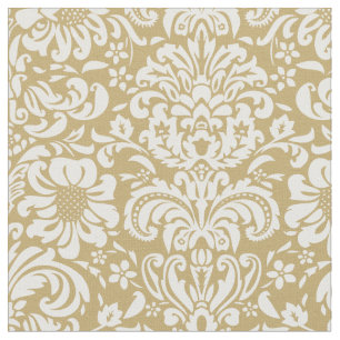 Tela Damasco dorado floral