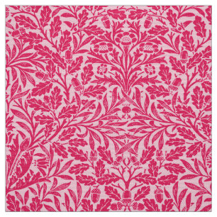 Tela Damasco floral Art Nouveau, profunda fucsia rosa