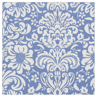 Tela Damasco floral azul